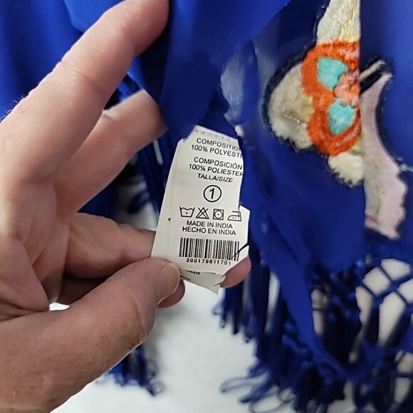 Zingara Women's Size 1 Floral Embroidered Blouse Tassels For Parts! Read - Picture 14 of 16